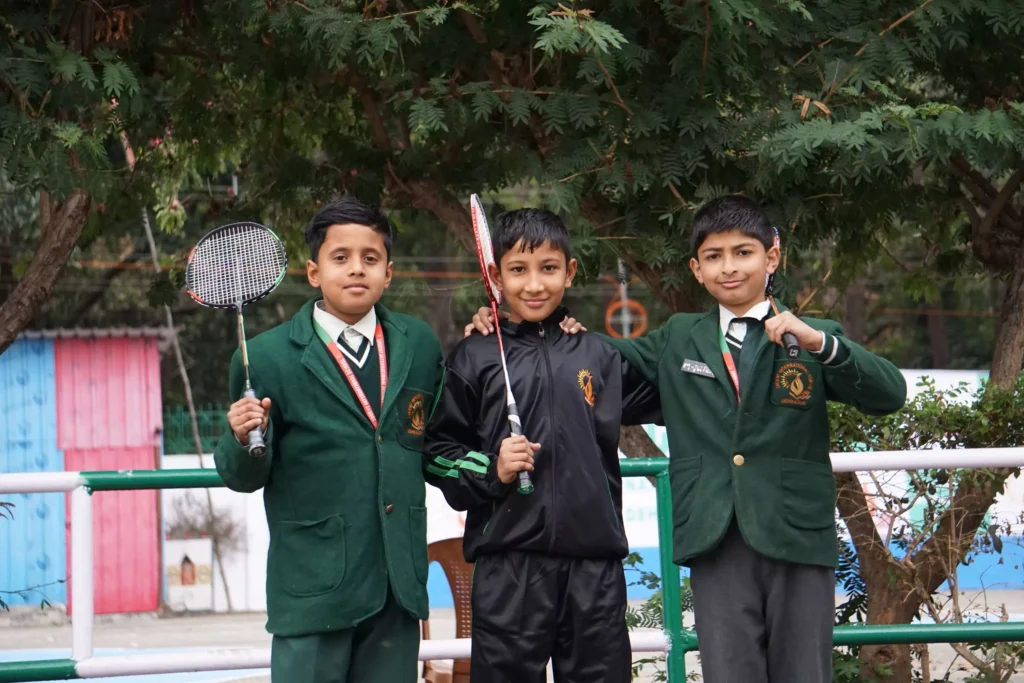 Students Playing Badminton